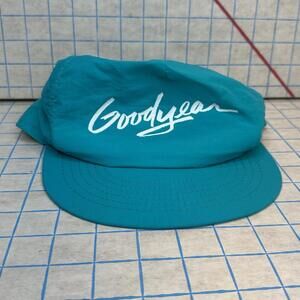 Vintage Goodyear Swingster Snapback Neon Pink Nylon Hat Cap Adjustable USA Blue